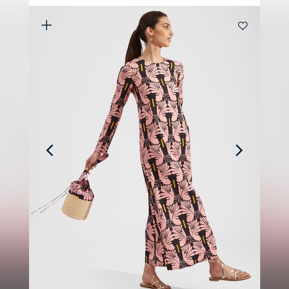 La Double J long sleeve swing dress in Ali Rosa Sable, xsmall - Picture 10 of 11